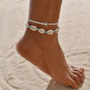 Vintage Handmade Shell Beads Sea Turtle Anklets For Women Girl New Multi Layer Anklet Leg Chain Bracelet Bohemian Summer Jewelry