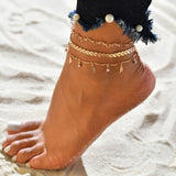Vintage Handmade Shell Beads Sea Turtle Anklets For Women Girl New Multi Layer Anklet Leg Chain Bracelet Bohemian Summer Jewelry