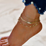 Vintage Handmade Shell Beads Sea Turtle Anklets For Women Girl New Multi Layer Anklet Leg Chain Bracelet Bohemian Summer Jewelry