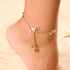 Bohemia Alloy Multi-layers Gold Silver Beads Sequins 3 Pieces Set Bracelet For Women Jewelry Foot Chain Anklets Accessories Gift